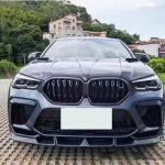 BMW X6M F96 2019-2023 Carbon Fiber Front Bumper Lip Splitters