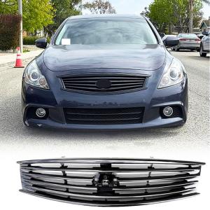 Gloss Black Front Bumper Grille Grill Compatible with Infiniti G37 2 Door Coupe 2009-2013/Q60 2-Door Coupe 2014-2015 Front Kidney Grille