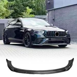 Front Bumper Lip Splitter Spoiler Compatible with Mercedes Benz E-Class W213 Sport 4-Door 2021-2024 Real Carbon Fiber Air Chin Body Kit Exterior Accessories
