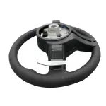 BMW Universal M series M3 M4 F series F30 F10 F15 F16 Leather Steering Wheel Upgraded with Carbon Fiber Steering Wheel Trim Cover (Paddles+Buttons+Carbon fiber Trim Cover+Flat Bottom)