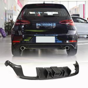 Volkswagen VW Golf 7.5 MK7.5 Base/R/GTI 2018-2020 Rear Bumper Diffuser Carbon Fiber (With Brake Light)