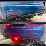 Carbon Fiber Rear Bumper Diffuser Lip for BMW 3 Series F30 M Sport 2012-2018 With brake light