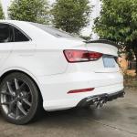 Audi S3 A3 8V Sline Sedan Facelift 2017-2020 Rear Bumper Diffuser Lip Carbon Fiber