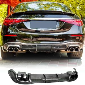 Carbon Fiber Rear Bumper Diffuser for Mercedes-Benz S Class W223 S450L S500 S580 Sedan 4-Door 2021-2025 Lower Bumper Lip Diffuser Body Kit Factory Outlet
