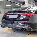 Mercedes Benz W223 S450 S500 S580 2021-2025 Carbon Fiber Rear Bumper Diffuser Lip W/exhaust Tip
