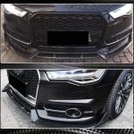 Audi S6 A6 Sline C7.5 Sedan Facelift 2016-2019 Front Bumper Lip Carbon Fiber