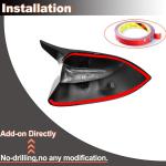 Gloss Black Rear Mirror Caps Fits for Dodge Charger 4-Door 2015-2022 Add-on ABS Side Mirror Cover, Easy Direct Installation Scratch Protection, Exterior Styling Outdoor Use