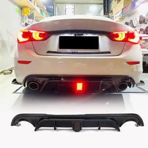 Infiniti Q50 Sedan 2014-2017 Rear Bumper Diffuser With LED Brake Light Carbon Fiber