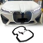 iX Front Bumper Kidney Grille Frame for BMW iX xDrive50 M60 2022-2025 | ABS Gloss Black Grille Outer Frame W/LED