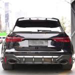 Audi RS6 2019-2022 Front Bumper Lip Side Skirts Rear Diffuser Rear Trunk Spoiler Rear Window Spoiler Dry Carbon Fiber