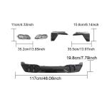 BMW X5 G05 Sport Utility 4-Door Rear Bumper Diffuser Lip W/ Exhaust Tips Tailpipe Glossy Black ABS