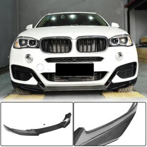 BMW X6 F16 M Sport 2015-2019 Front Bumper Lip Carbon Fiber