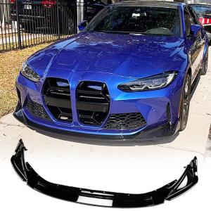 Gloss Black Front Lip Spoiler Compatible with BMW G80 M3 G82 M4 2021-2026 ABS Car Front Splitters Body Kit Trim Protection