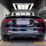 Mercedes Benz W223 S450 S500 S580 2021-2025 Carbon Fiber Rear Bumper Diffuser Lip W/exhaust Tip