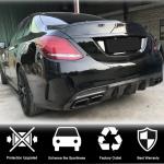 Mercedes Benz W205 Sport C43 C63 C450 AMG Pre-facelift 2015-2020 Rear Bumper Diffuser Lip W/Brake Light Carbon Fiber/FRP