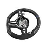 BMW Universal M5 M6 F10 F20 F22 F30 F32 F36 F06 F07 E70 Custom F8x M2 M3 M4 Car Steering Wheel Full Set Carbon Fiber (Paddles+Buttons+Carbon fiber Trim Cover+Flat Bottom)
