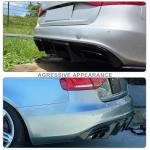 Gloss Black ABS Rear Diffuser for Audi S4 B8 2008 2009 2010 2011 2012 | Stylish Rear Bumper Diffuser Self‑Tapping Screws Mount for Audi S4 B8 08‑12, Professional Installation Suggested