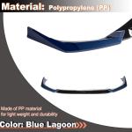 Front Bumper Lip Splitter for Honda Civic 11th 2025+ Blue Lagoon 3PCS | PP Lower Chin Bumper Spoiler Splitter Protection Air Dam Body Kit