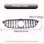 Mercedes Benz W205 Sport 2015-2018 Glossy Black ABS Front Grille