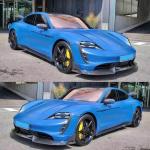 Porsche Taycan Turbo S 9J1 Sedan 2019-2024 Front Bumper Lip Carbon Fiber