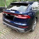3PCS Carbon Look Rear Bumper Diffuser Lip for Audi Q8 4M Sline 2019-2023 | ABS Lower Spoiler Bumper Guard Body Kit Lightweight Exhaust Diffuser Cover Aerodynamic Exterior Upgrade