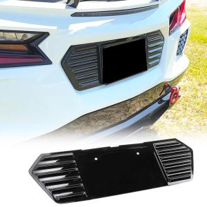 Gloss Black Rear License Plate Frame Panel Cover Fits for Chevrolet Corvette C8 2020-2024 License Plate Cover Decorative Accessories Factory Outlet