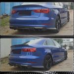 Audi S3 A3 Sline 8V Sedan Pre-facelift 2014-2016 Rear Bumper Splitters Carbon Fiber