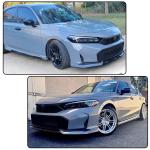 Sonic Gray Front Bumper Lip for Honda Civic Sedan 2025 2026 ABS | Front Bumper Air Dam Chin Splitter Body Kit