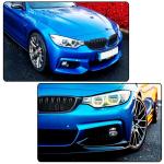 F32 Front Grille Compatible with BMW 4 Series F32 F33 F36/M3 F80/M4 F82 F83 2014-2019 ABS Auto Bumper Kidney Grill Cover Body Kit (Double Slats Gloss Black Grille)