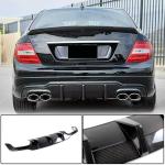 Mercedes Benz W204 C204 C300 Sport C63 AMG Facelift 2012-2015 Rear Bumper Diffuser Carbon Fiber