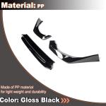 Gloss Black Front Lip Spoiler Compatible with Honda Accord 11th 2025UP PP Front Lip Splitter Air Dam Bumper Protection Spoiler Splitter 3PCS