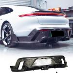 Carbon Fiber Rear Diffuser Compatible with Porsche Taycan Turbo S Sedan 4-Door 2019-2024 Auto Rear Lower Bumper Lip Spoiler Body Kit 3pcs