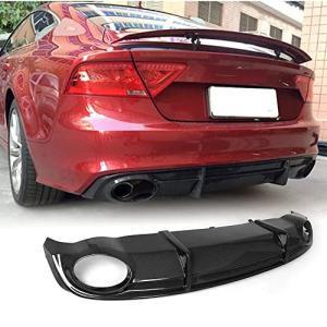 Carbon Fiber Rear Bumper Diffuser Dual Exhaust Lip for Audi 2011-2014