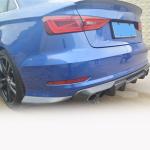 Audi S3 A3 Sline 8V Sedan Pre-facelift 2014-2016 Rear Bumper Splitters Carbon Fiber