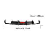 2017–2019 Audi A4 B9 Base Sedan Carbon Fiber Rear Bumper Diffuser