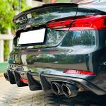 Audi S5 A5 Sline B9 2017-2020 Carbon Fiber Rear Bumper Diffuser Lip With Brake Light