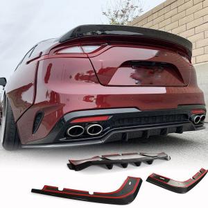 2018–2021 Kia Stinger 3-Piece Rear Diffuser Lip Kit Carbon Fiber/FRP