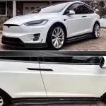 Tesla Model X 2016-2020 Front Bumper Lip Side Skirts Rear Diffuser Carbon Fiber