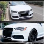 Audi S3 A3 Sline 8V Sedan Pre-facelift 2014-2016 Front Bumper Lip Carbon Fiber