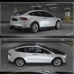 Tesla Model X Sport Utility 2016-2020 Door Trim Strips Carbon Fiber