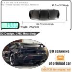 Dry Carbon Fiber Rear Diffuser Compatible with Porsche Taycan 4S Base Sedan 4-Door 2019-2024 Auto Rear Lower Bumper Lip Spoiler Body Kit 3pcs