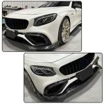 Carbon Fiber Front Bumper Air Vent Cover Fins fits for Mercedes Benz C217 S63 AMG 2018-2023 Fog Lamp Grill Cover Protector Bumper Protection Direct Fit Installation