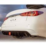 Infiniti Q50 2018-2023 Rear Bumper Diffuser With LED Brake Light Glossy Black ABS