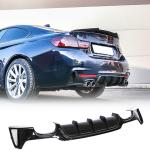 Gloss Black Rear Diffuser Compatible with BMW F32 F33 F36 M Sport 2014-2020 Glossy Black Rear Quad Diffuser Lower Bumper Lip Spoiler Body Kit Factory Outlet