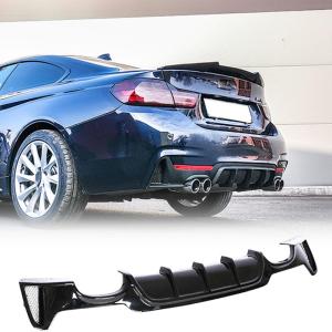 Gloss Black Rear Diffuser Compatible with BMW F32 F33 F36 M Sport 2014-2020 Glossy Black Rear Quad Diffuser Lower Bumper Lip Spoiler Body Kit Factory Outlet