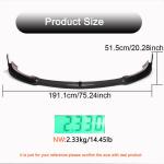 Tesla Model Y 2019-2022 Front Bumper Lip Carbon Fiber