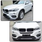 Gloss Black Front Bumper Lip for BMW F16 X6 Standard Bumper 2014-2018 Fiberglass Front Chin Spoiler Splitter Protector (3PCS)