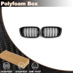 Carbon fiber Front Kidney Grille Racing Grill Compatible with BMW X3 G01 X4 G02 X3M F97X4M F98 2019-2022 Front Hood Grille Cover Trim Black Dual Slats