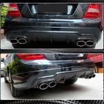 Mercedes Benz W204 C204 C300 Sport C63 AMG Facelift 2012-2014 Rear Bumper Diffuser Carbon Fiber