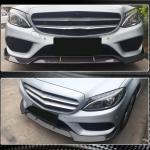 Mercedes Benz W205 C205 A205 Sport C43 Pre-facelift 2015-2019 Front Bumper Lip Carbon Fiber